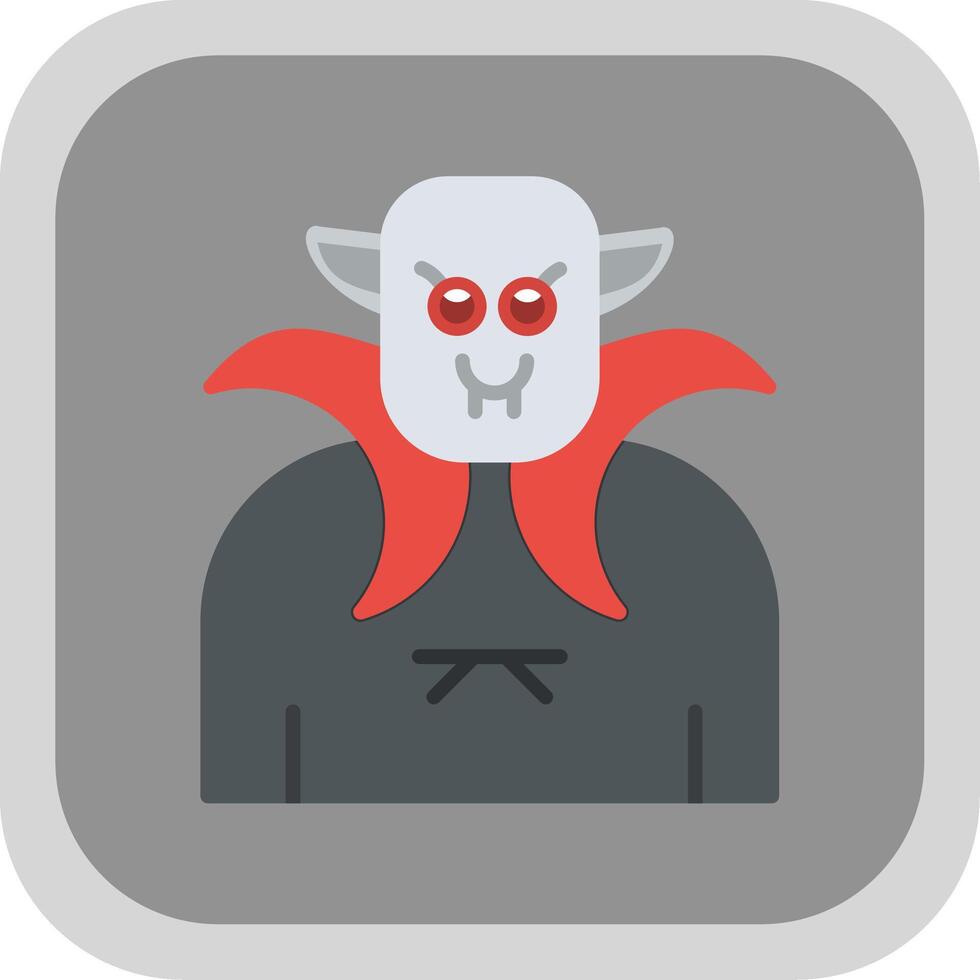 Vampire Flat round corner Icon Design vector