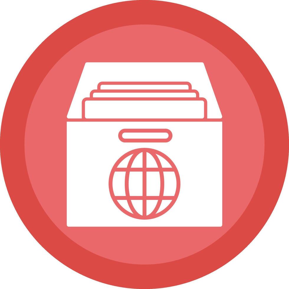 Global Archive Glyph Due Circle Icon Design vector