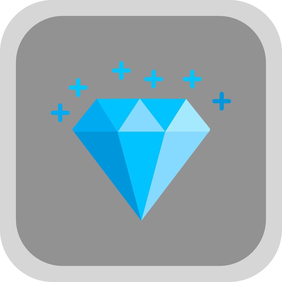 Diamond Flat round corner Icon Design vector