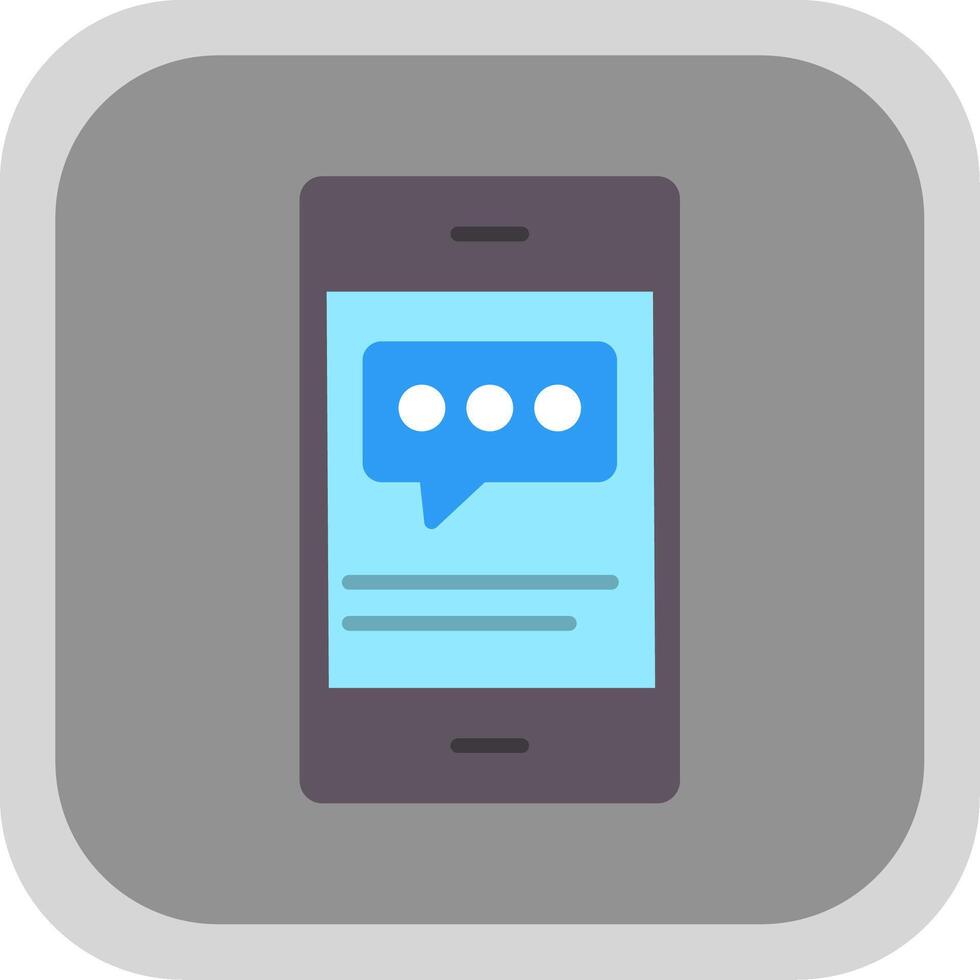 Chat Flat round corner Icon Design vector