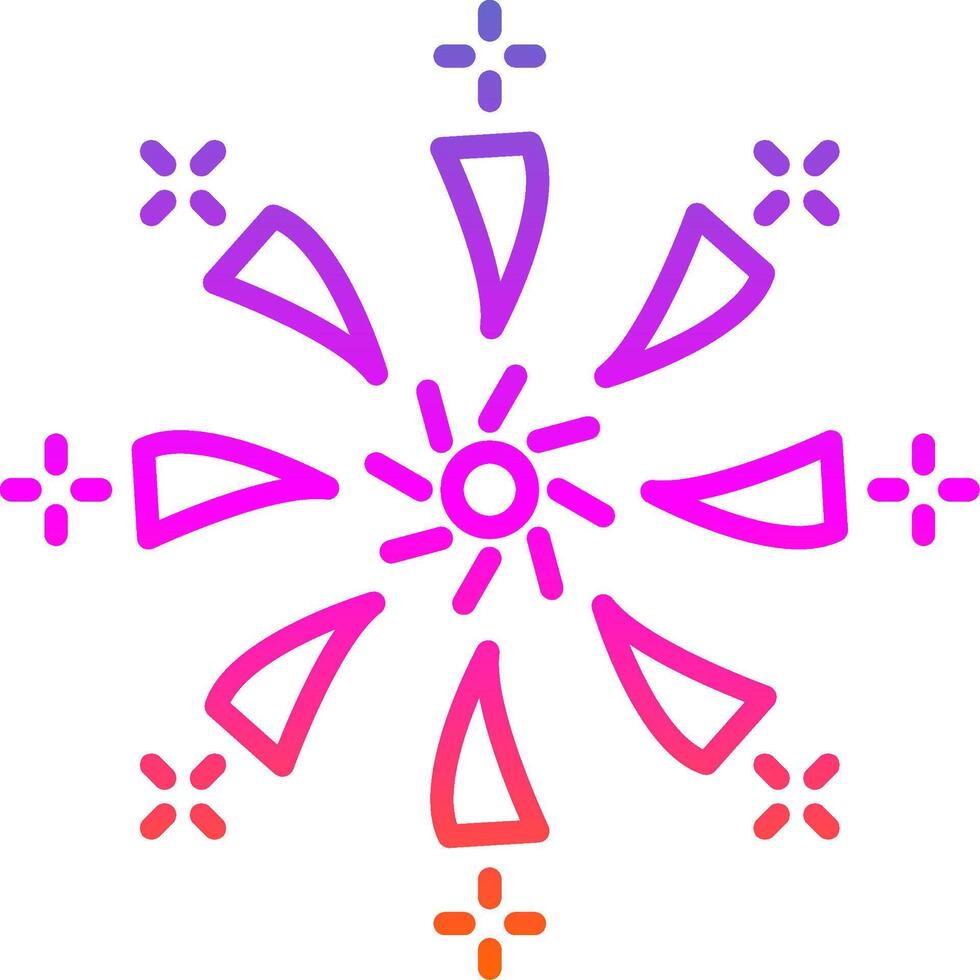 Firework Line Gradient Icon Design vector