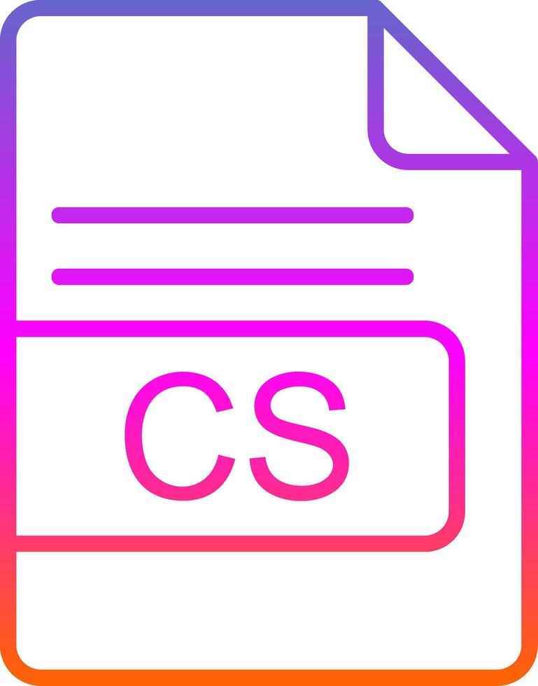 cs archivo formato línea degradado icono diseño vector