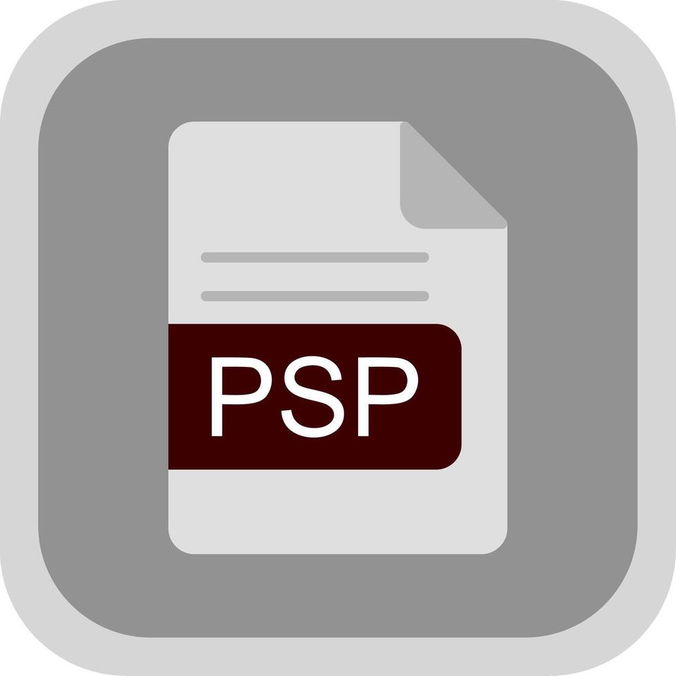 psp archivo formato plano redondo esquina icono diseño vector