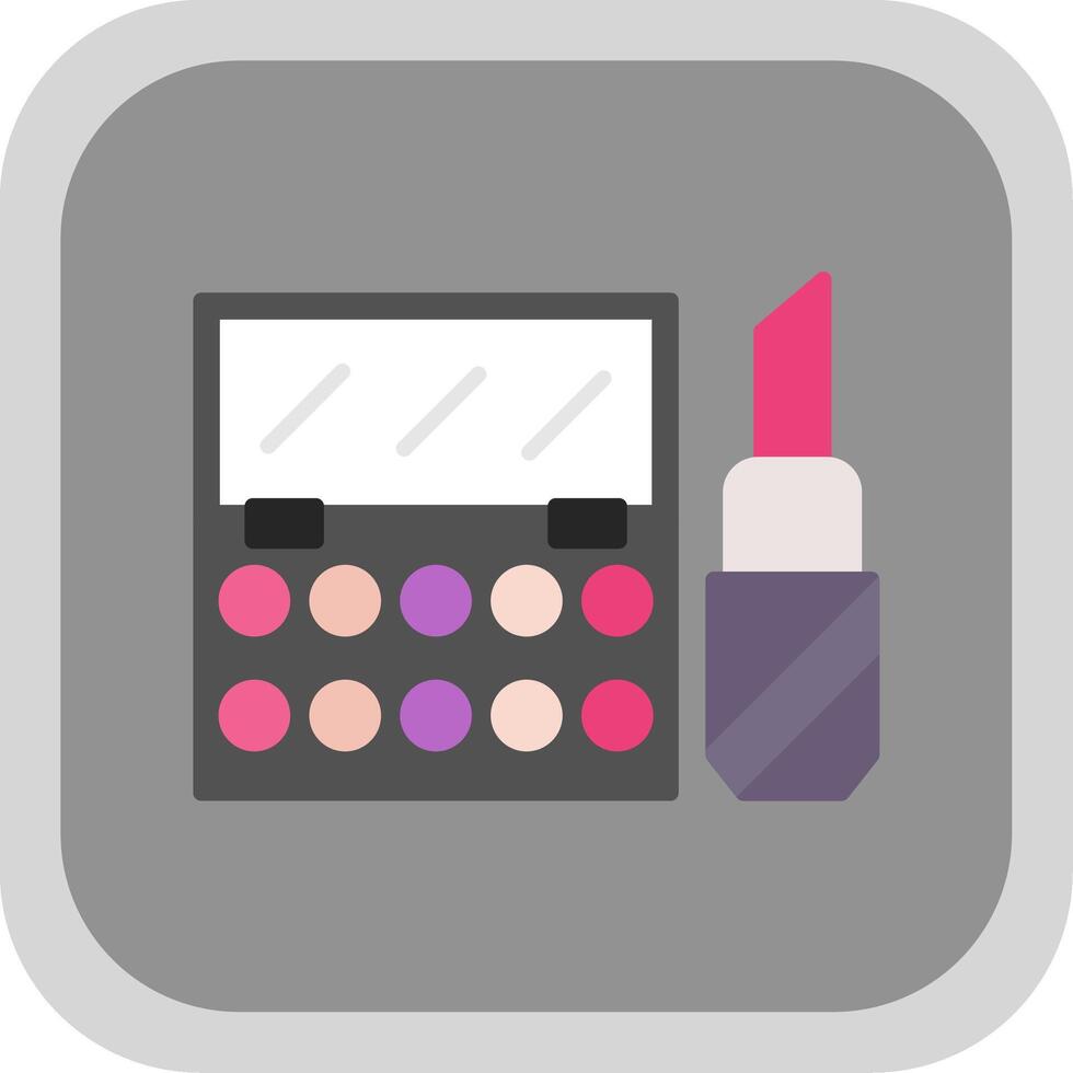 Make Up Flat round corner Icon Design vector