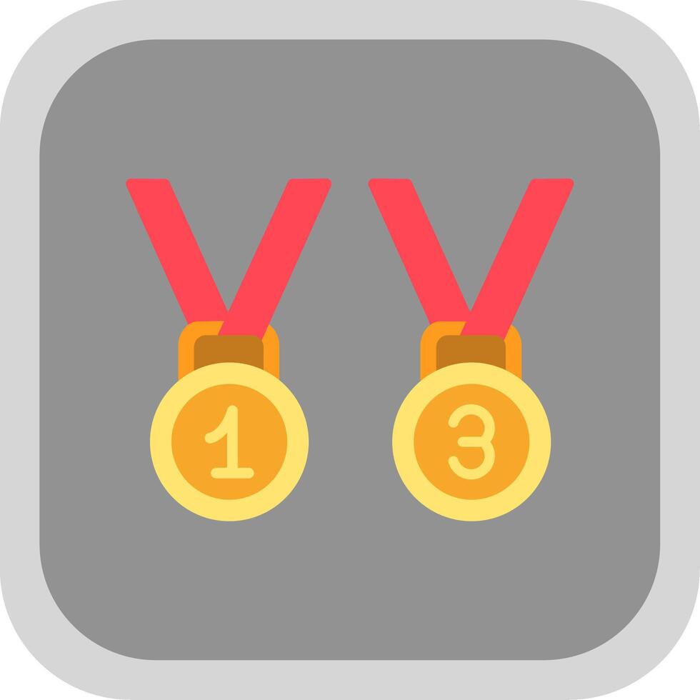 Medals Flat round corner Icon Design vector