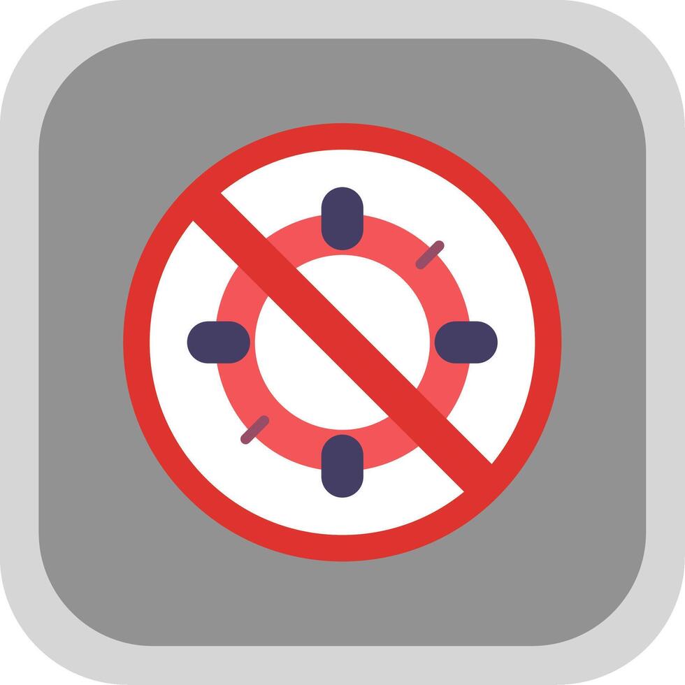 Prohibited Sign Flat round corner Icon Design vector