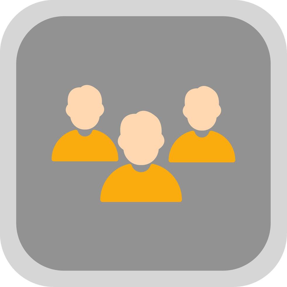 Team Flat round corner Icon Design vector