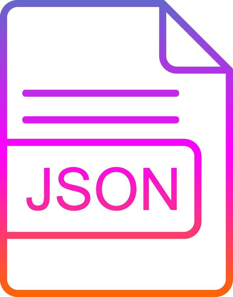 JSON File Format Line Gradient Icon Design vector