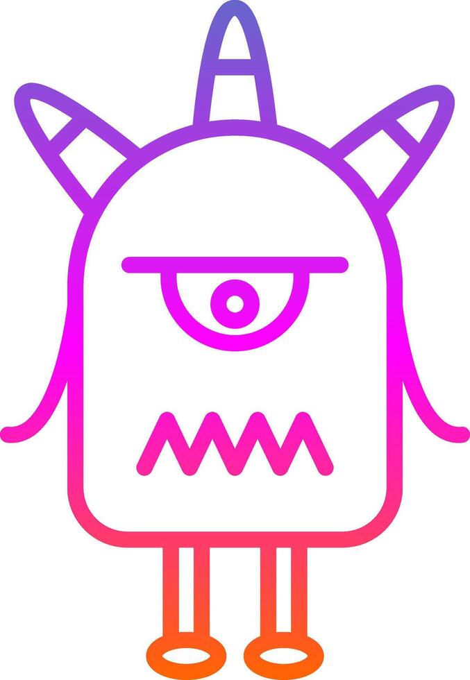Monster Line Gradient Icon Design vector