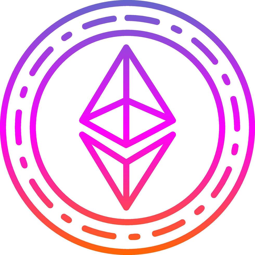 ethereum moneda línea degradado icono diseño vector