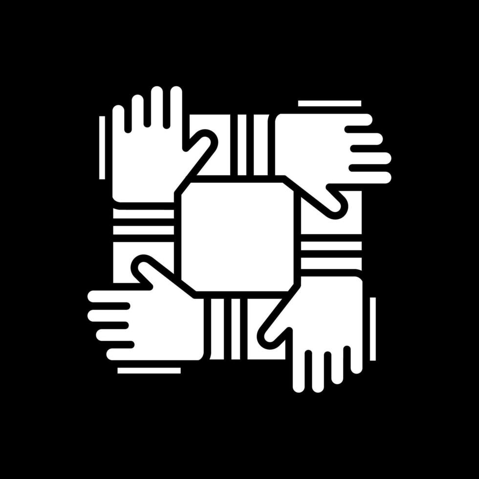 Collaboration Glyph Inverted Icon Design vector