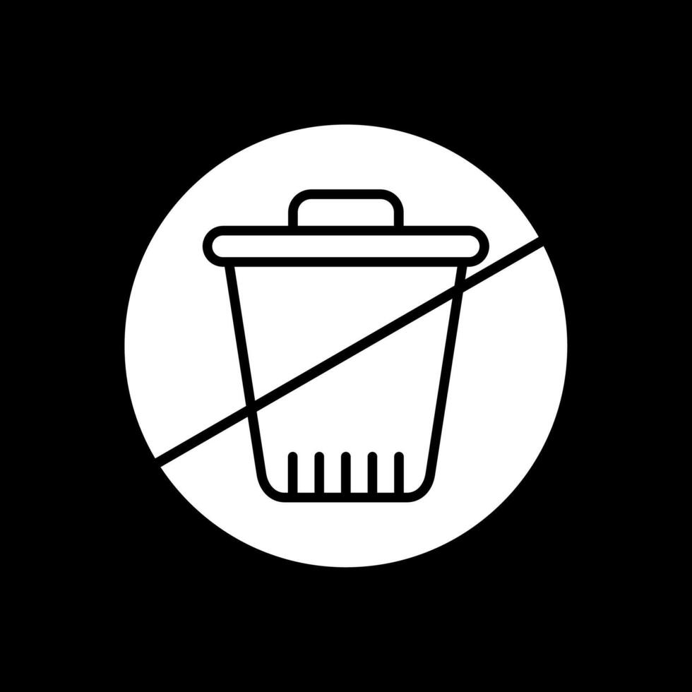 Zero Waste Glyph Inverted Icon Design vector