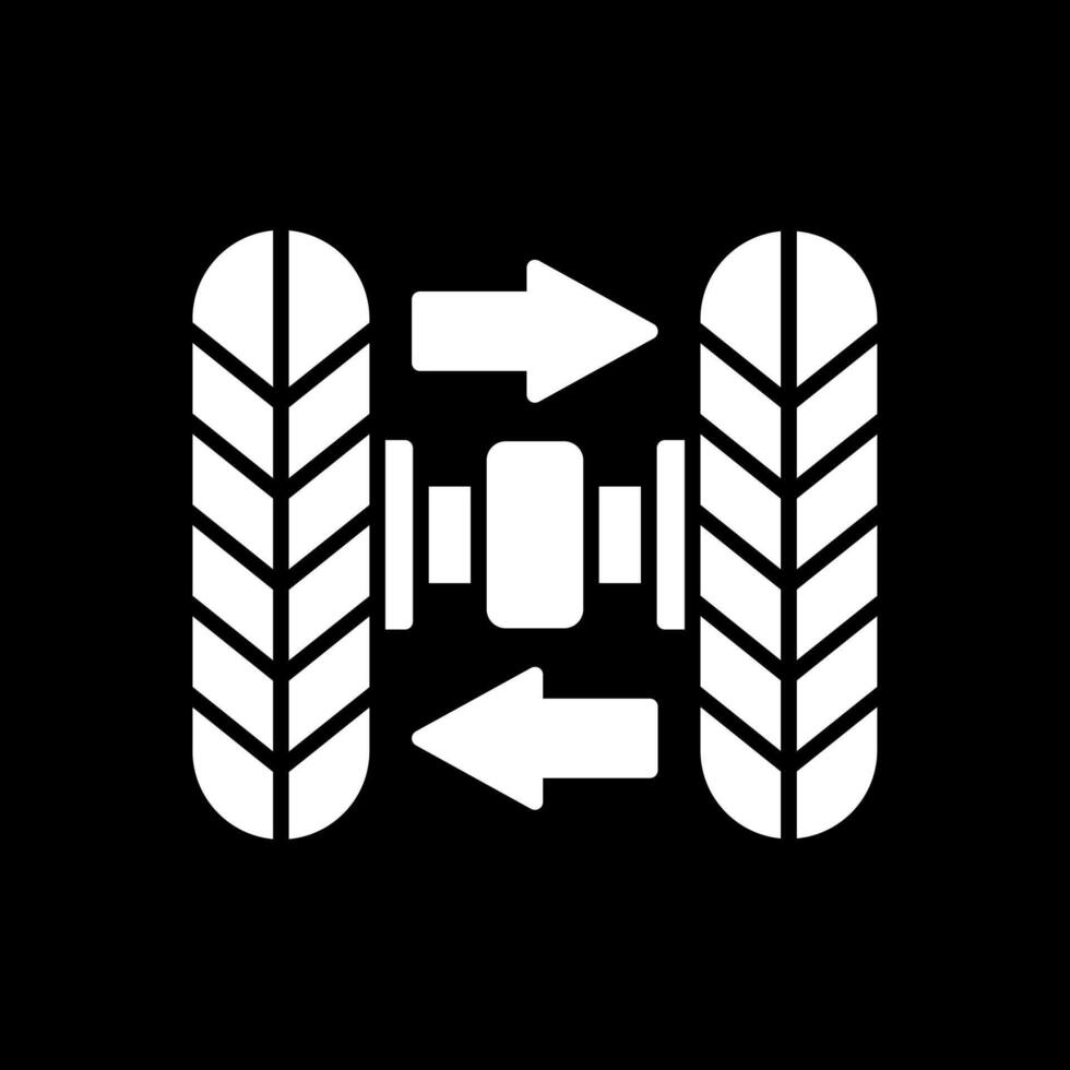 Wheel Alignment Glyph Inverted Icon Design vector