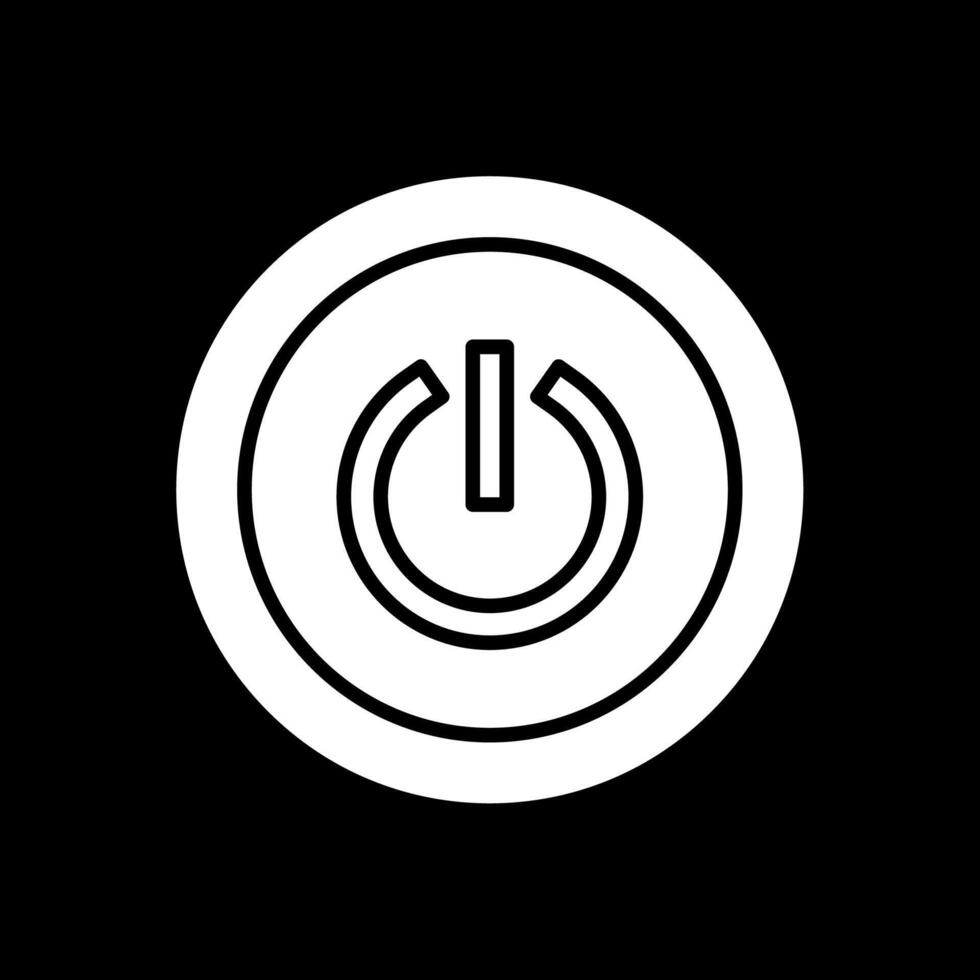 Power Button Glyph Inverted Icon Design vector