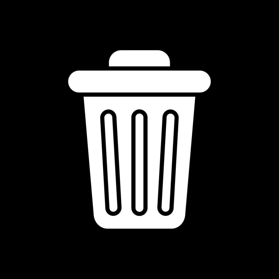 Dustbin Glyph Inverted Icon Design vector