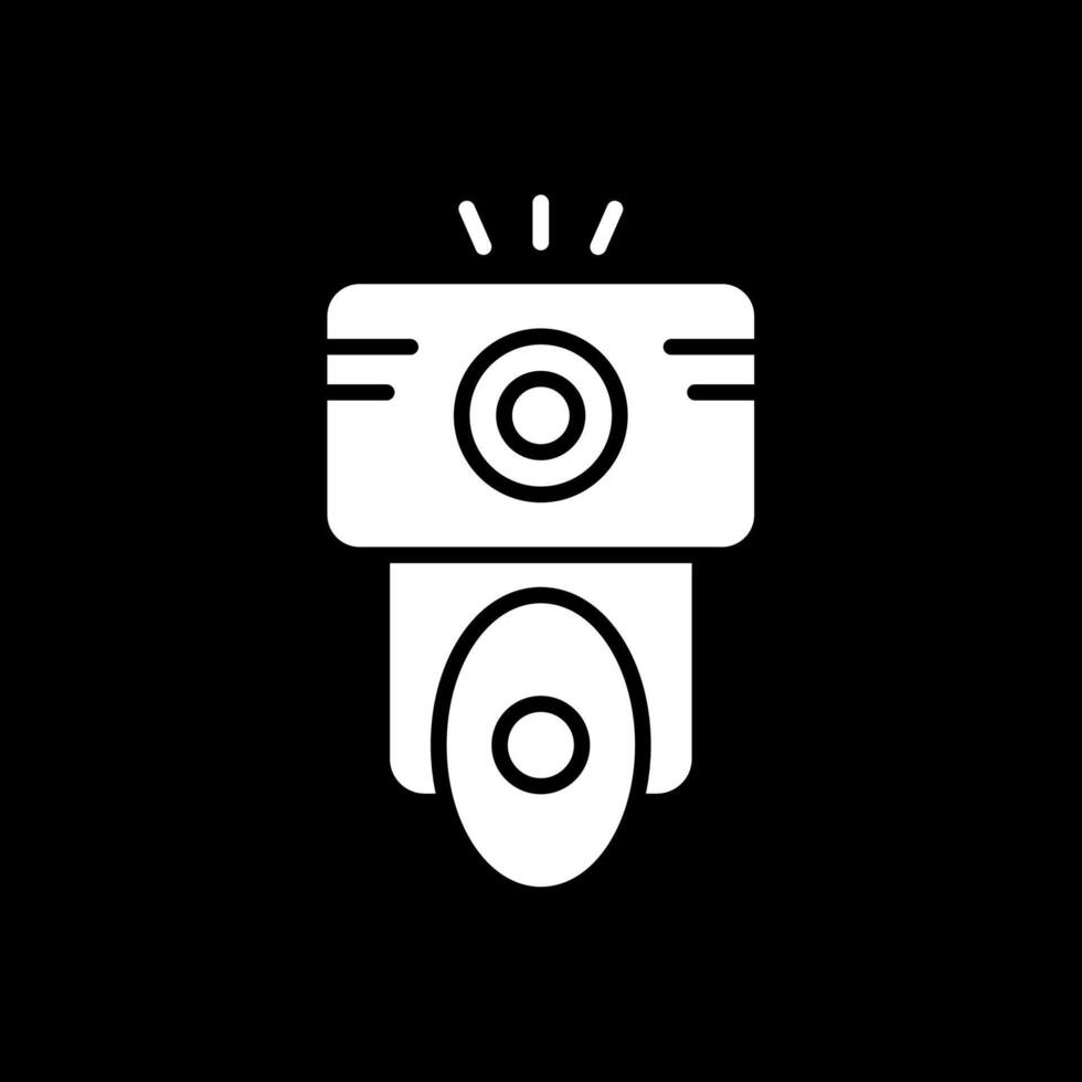 Camera Flash Glyph Inverted Icon Design vector