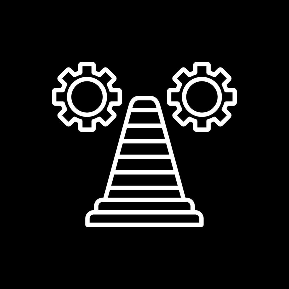 Traffic Cone Line Inverted Icon Design vector