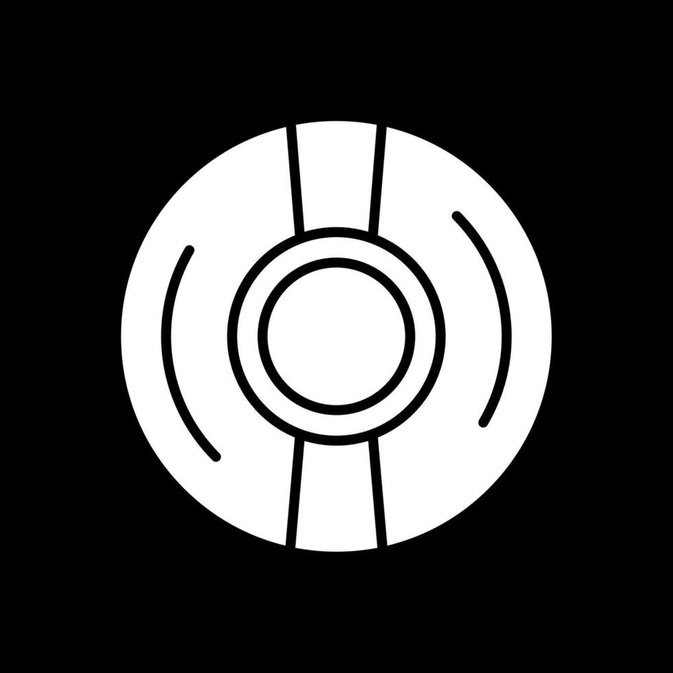 Cd Glyph Inverted Icon Design vector