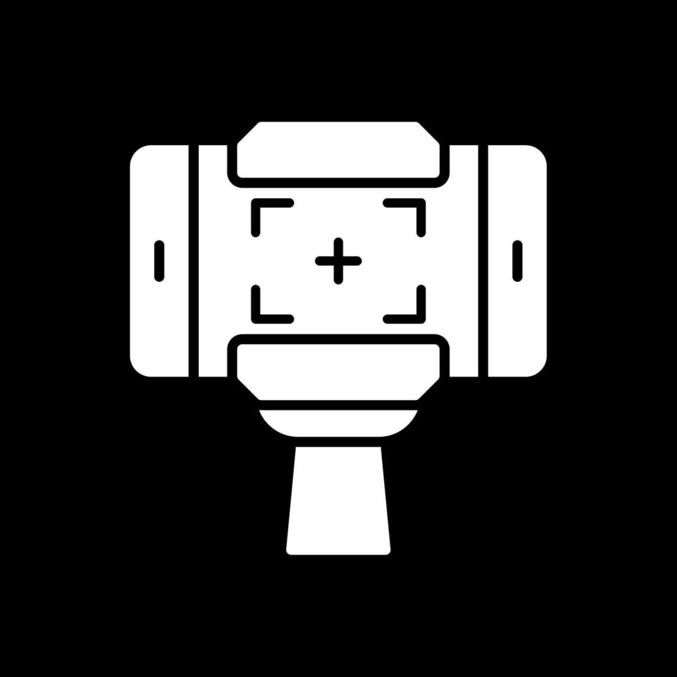 Selfie Stick Glyph Inverted Icon Design vector