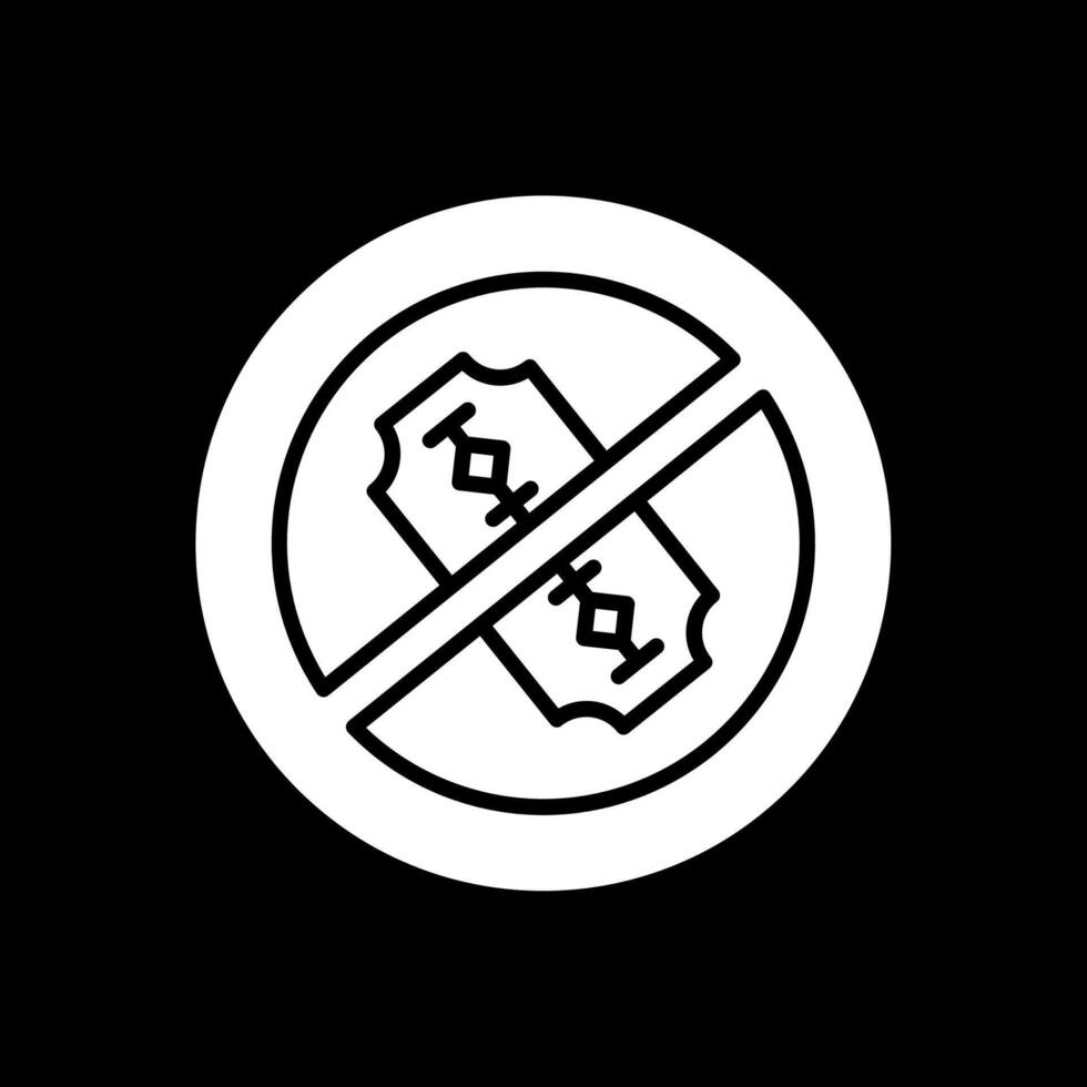 No Blade Glyph Inverted Icon Design vector