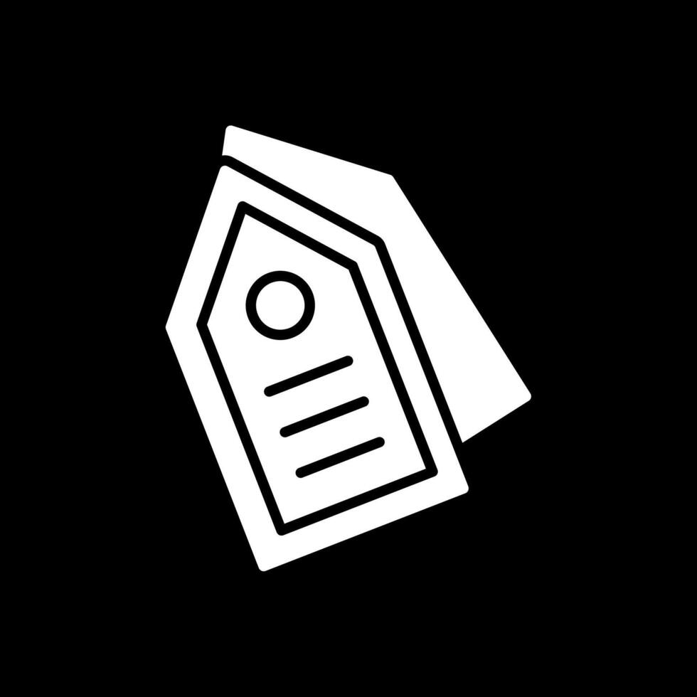 Tag Glyph Inverted Icon Design vector
