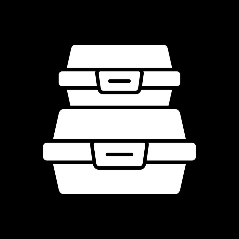 Food Container Glyph Inverted Icon Design vector