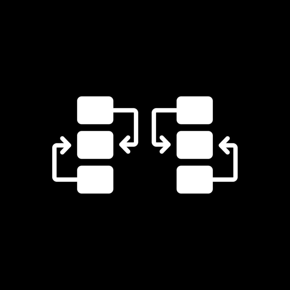 Flow Chart Glyph Inverted Icon Design vector