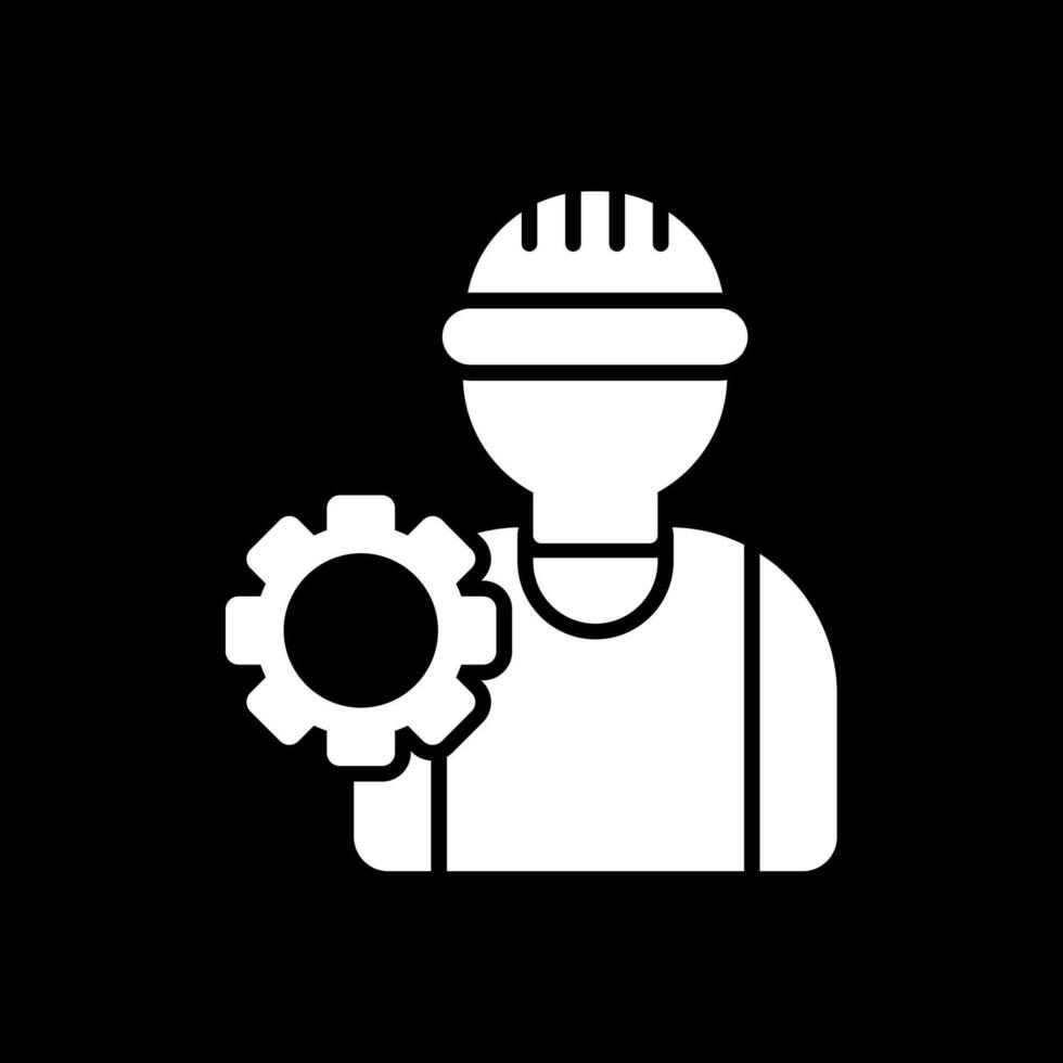 Worker Glyph Inverted Icon Design vector