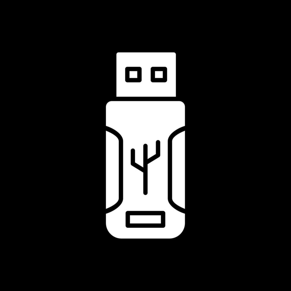 Flash Drive Glyph Inverted Icon Design vector
