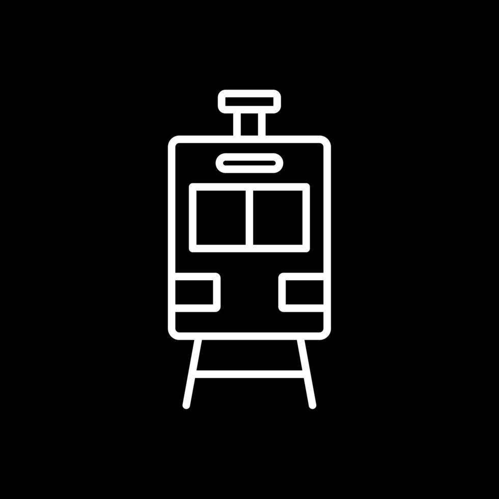 Train Line Inverted Icon Design vector