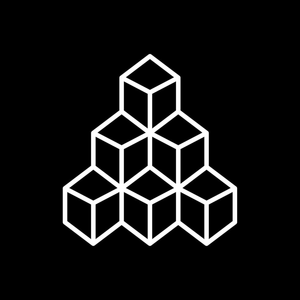 Blocks Line Inverted Icon Design vector