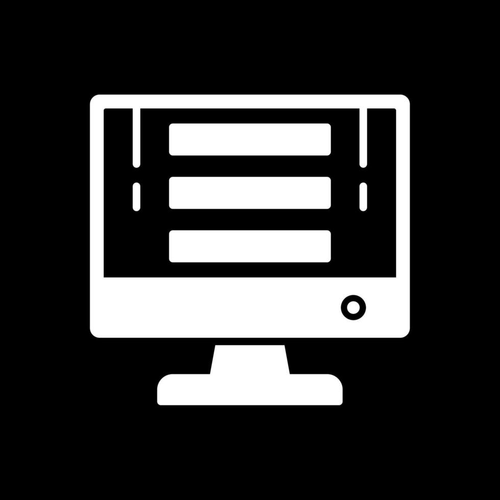 Computer Glyph Inverted Icon Design vector