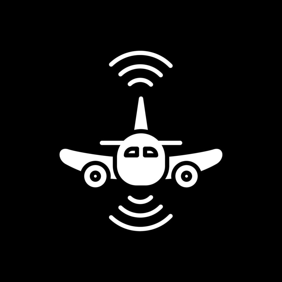 Aeroplane Glyph Inverted Icon Design vector