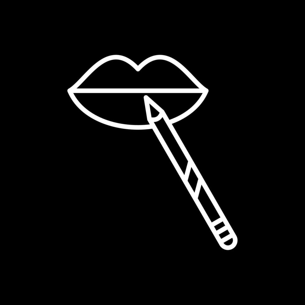 Lip Makeup Line Inverted Icon Design vector