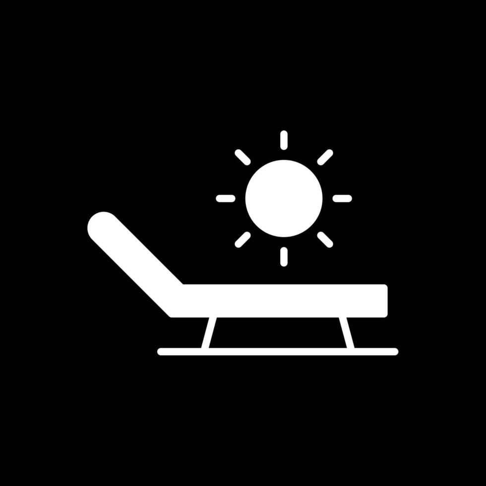 Sunbathing Glyph Inverted Icon Design vector