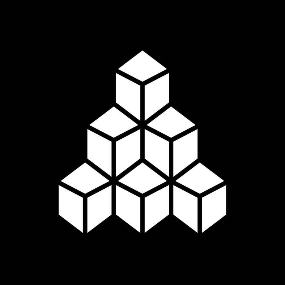 Blocks Glyph Inverted Icon Design vector