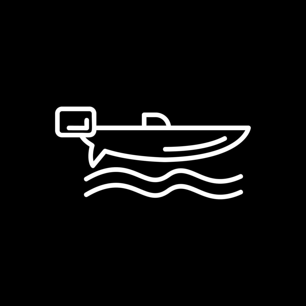 Speed Boat Line Inverted Icon Design vector