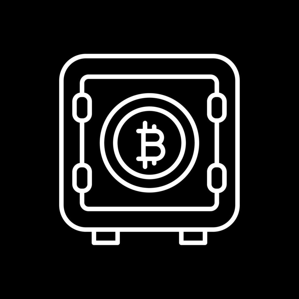 Bitcoin Storage Line Inverted Icon Design vector