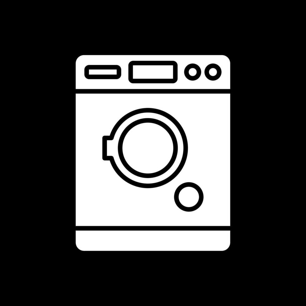 Tumble Dryer Glyph Inverted Icon Design vector