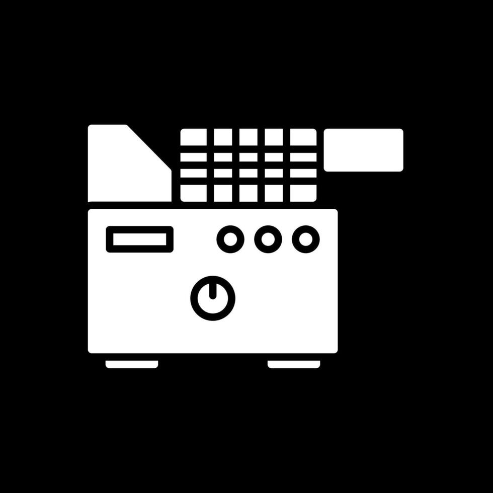 Electric Fryer Glyph Inverted Icon Design vector