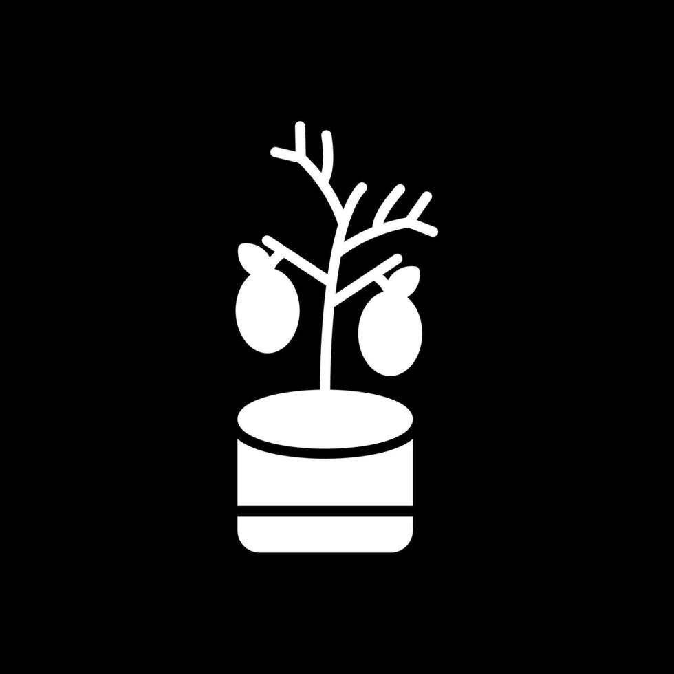 Lemon Tree Glyph Inverted Icon Design vector