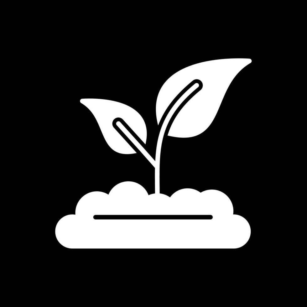 Sprout Glyph Inverted Icon Design vector