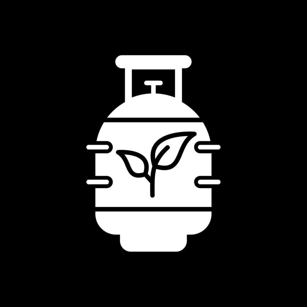 Bio Gas Glyph Inverted Icon Design vector