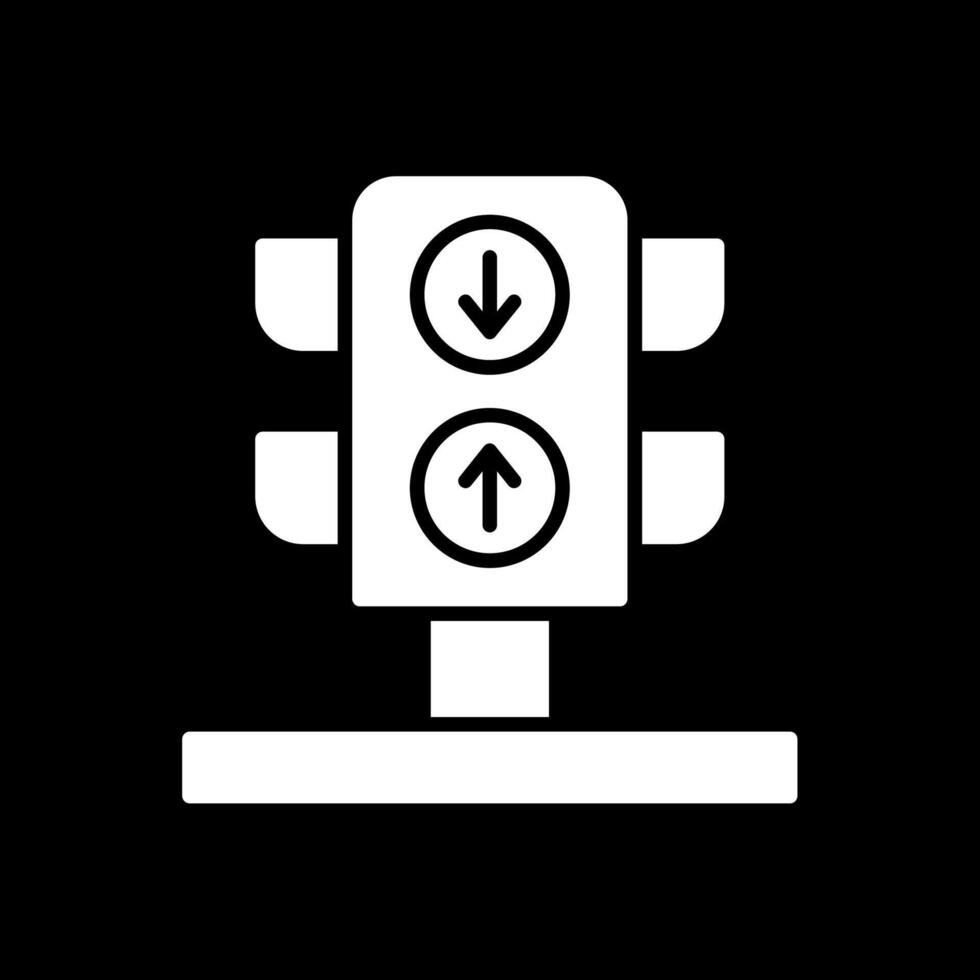 Traffic Light Glyph Inverted Icon Design vector