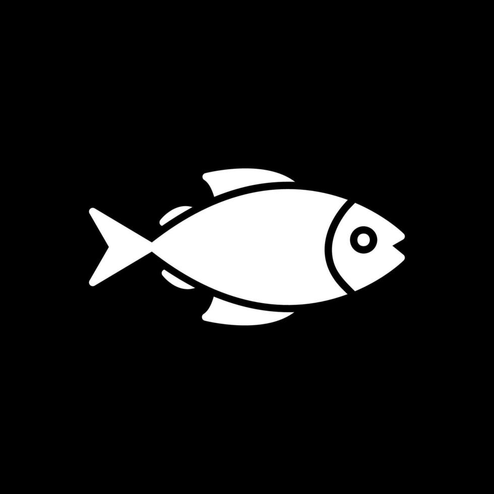 Fish Glyph Inverted Icon Design vector