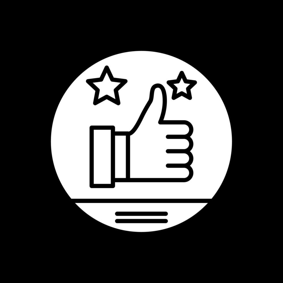 Appreciation Glyph Inverted Icon Design vector
