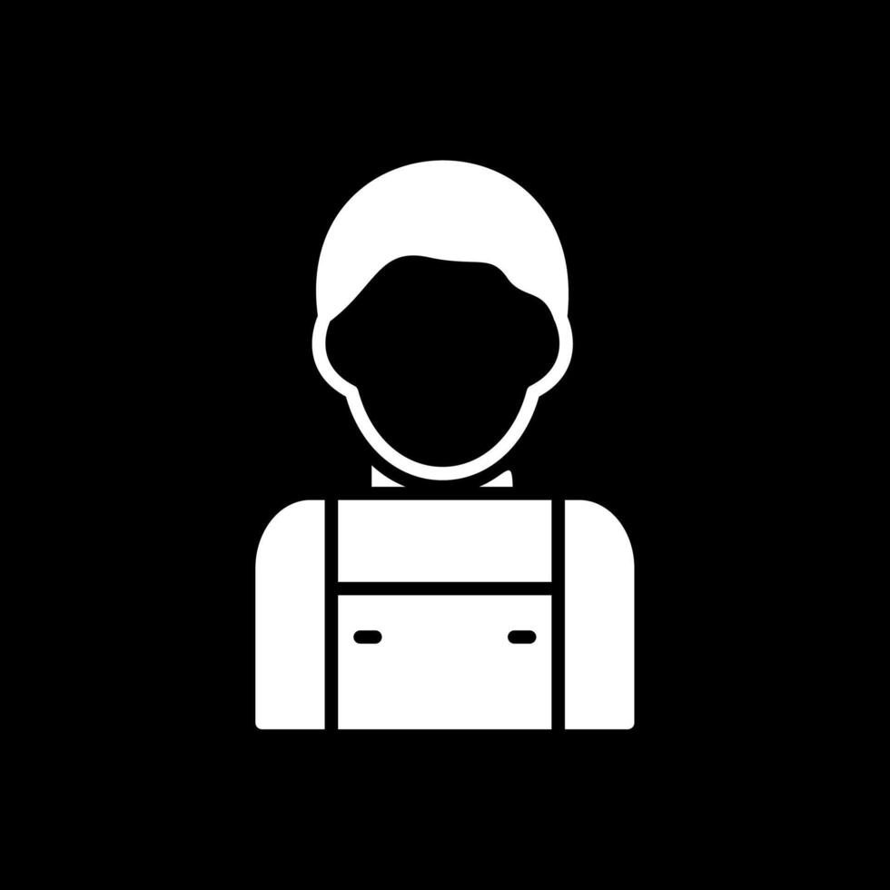 Loader Man Glyph Inverted Icon Design vector