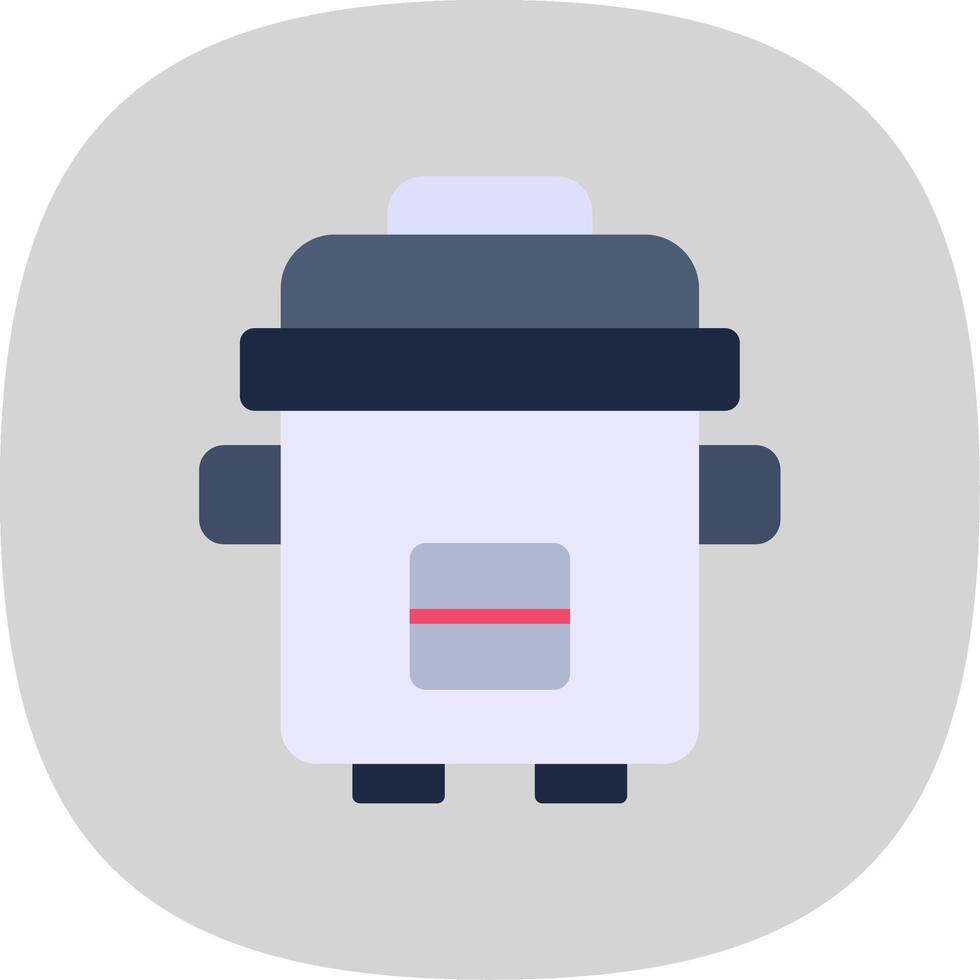 Pressure Cooker Flat Curve Icon Design vector
