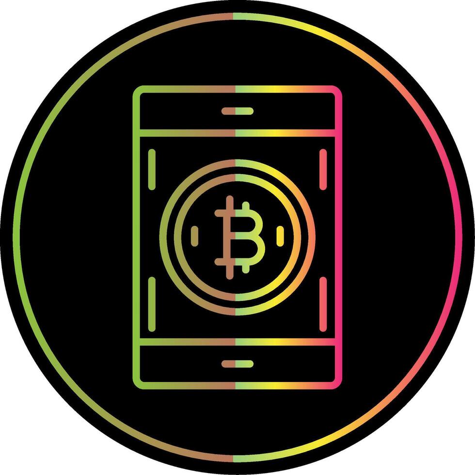 Bitcoin Pay Line Gradient Due Color Icon Design vector