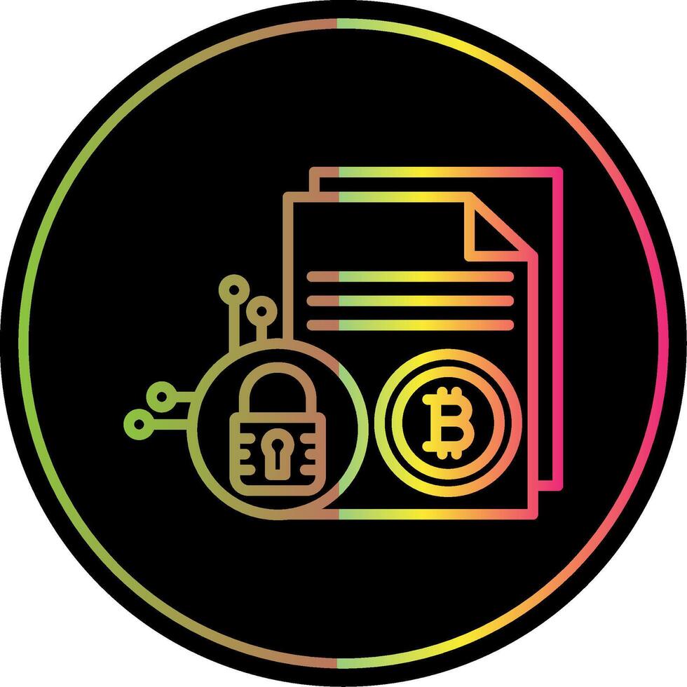 Bitcoin Technology Line Gradient Due Color Icon Design vector